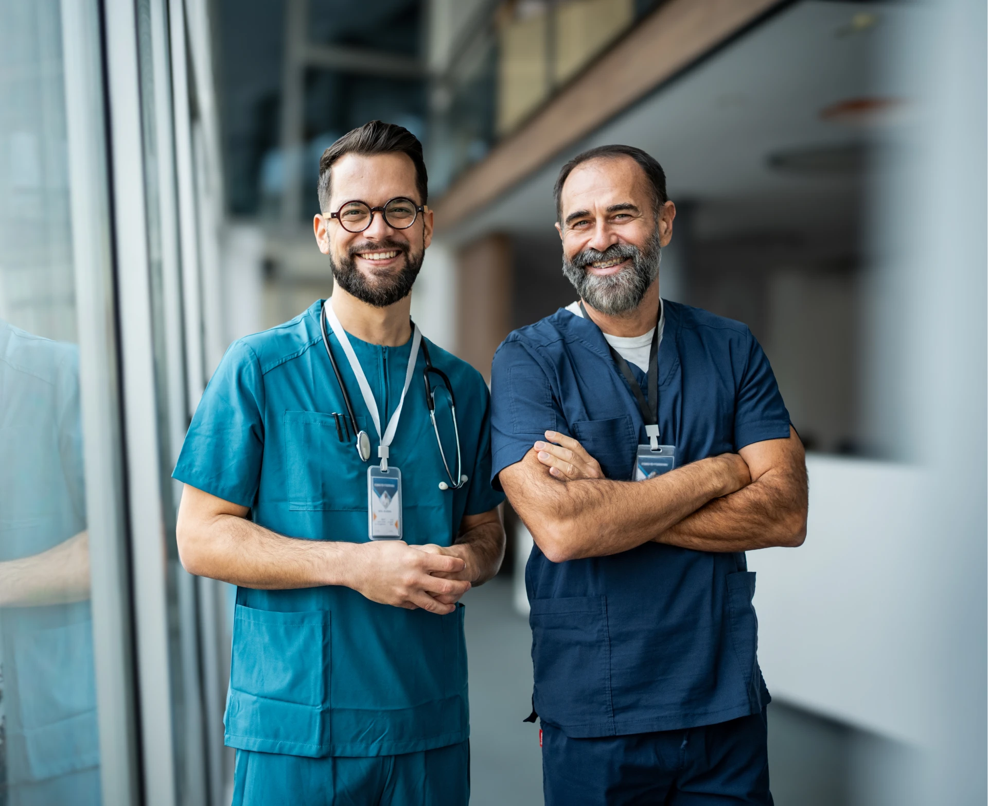 Medical professionals in scrubs